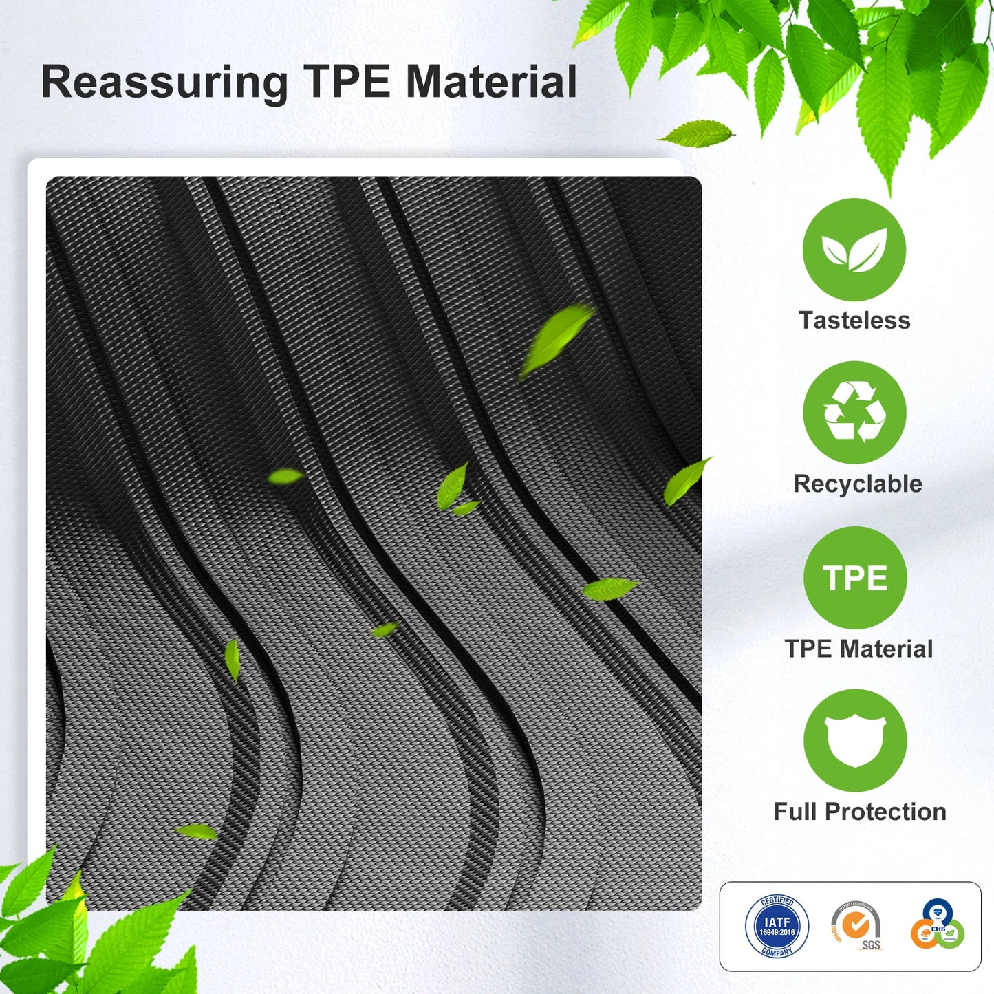 LUCKEASY Floor Mats RHD for Tesla Model Y 5seats Juniper Launch 2025 2026 TPE Cargo Liner Trunk Mats Backrest Pad Protection